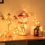 Festive Home Decor Ornament Christmas Tree Decoration Ribbon LED String Lights Christmas Tree Decoration Ribbon Led Light String Lights With Holiday Gift Box Bow Satin Copper Wire Lights
