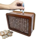 Wooden Coin Bank 1000 Euro Wooden Money Boxes for Kids Gift Boxes Home Decoration Crafts Counter Money Boxes Wooden Crafts Storage Boxes