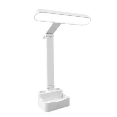 Lampada da scrivania a LED con ricarica USB, 3 temperature di colore, luminosità regolabile, portapenne da lettura sul comodino, lampada da tavolo per dormitorio studentesco