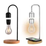 Levitating LED Light Art Piece Wireless Charging 6 Inch 2-5W Energy Efficient Black/Silver Night Light for Bedside & Study