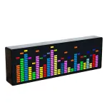 Dynamic LED Music Spectrum Clock Picking Lamp Voice Control Wire Control LED Music Spectrum Rhythm Display RGB Light Electronic Clock Voice Activated Car Audio Level Indicator VU Meter Atmosphere Lamp