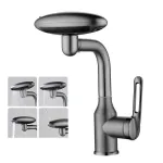 Universal Multifunctional Saucer Faucet Spray Tap Stainless Steel 360 ° Rotation Multi-Layer Filtration Tap With 4 Water Outlet Mode