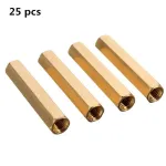 25 pcs M3 Female Thread Hexagon Isolation Column Brass Standoff Spacer 