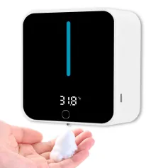 Dispenser automatico di sapone in schiuma per montaggio a parete da 400 ml Display a LED per il lavaggio a mano intelligente da bagno touchless elettrico