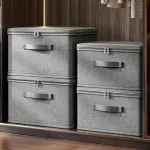 45x35x26cm Large Capacity Fabric Clothes Storage Box Modern Stackable Waterproof Storage Box Multiple Uses Storage Box Extra Large Storage Basket Home Organization Tool