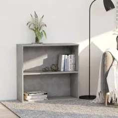 2-Tier Book Cabinet Concrete Gray 31.5\x11.8\x30.1\ Chipboard