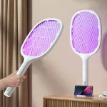 Smart Inductive Electric Mosquito Killer Racket 1200mAh Battery 3000V Power Grid Dual Language Manual