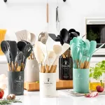 12PCS Food Grade Silicone Kitchenware Cutlery Turner Spatula Measuring Spoon Practical Cooking Tools Kitchen Cutlery Set