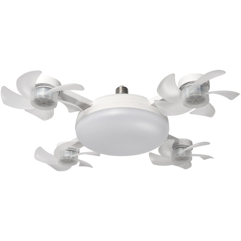 Elfeland Creative Drone-Style E27 LED Fan Light 2-in-1 Lighting & 3 Speed Fan with Remote Control Dimmable Timer for Living Room Bedroom