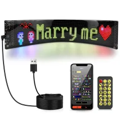 Smart Bluetooth Flexible LED Pixel Screen Strip 5V USB DIY Graffiti Logo LED Matrix Pixel Scrolling Display Advertising Light