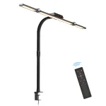 24W LED折りたたみ式デスクランプ、調整可能な明るさと色温度、柔軟なグースネック付き、360°回転可能なクランプ、スタディホーム&オフィス用