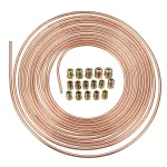 Universal 25Ft Copper Nickel Brake Line Tubing Kit 3/16\\ OD with 15Pcs Nuts
