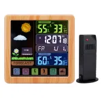 AGSIVO Wireless Touch Screen Digital Weather Station Alarm Clock Indoor Outdoor Thermometer Humidity Display With Atomic Clock / Forecast Station / Calendar / 12/24H / Snooze / USB Charger