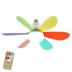 Ventilador de teto Tevorex 40W LED Light E27 Base de lâmpada com controle remoto para escurecimento, tensão de 85-265V de largura adequada para sala de estar, estudo, casa, escritório