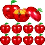 10PCS 6x5cm Christmas Candy Box Apple Shape Wedding Candy Box Christmas Fillable Decorative Ball Candy Gift Wrapping Gift