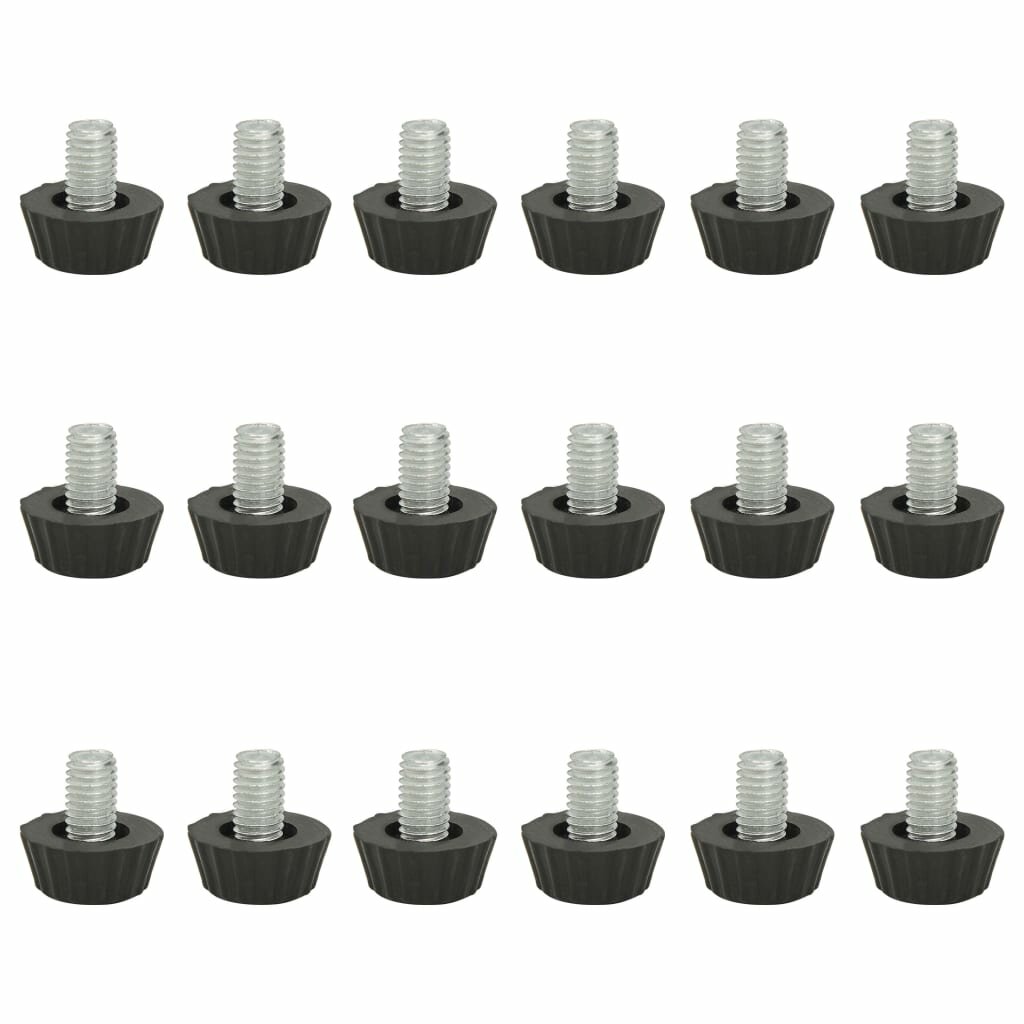 18 pcs Adjustable Furniture Feets M8 Black