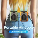 Hanging Waist Fan Portable Outdoor Sports 6000mAh High Capacity Battery Life Two-Way Rechargeable Multipurpose Neck Fan Strong Wind Power Polymer Lithium Battery