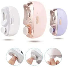 Electric Nail Clipper 2 in 1 Nail Trimmer and Polisher with Dual Motors Type-C Charging Interface 500mAh Battery Capacity Two Speed Gears Portable Safety Light for Home Use and Travel