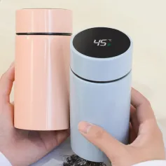 Pantalla de temperatura de 200 ML Mini botella de agua termo de acero inoxidable inteligente Termo con pantalla digital Taza de termo para oficina al aire libre
