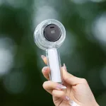 100 Levels Portable Handheld Fan with LED Colorful Light USB Rechargeable Transparent High Speed Cooling Fan Small Mini Desktop Fan