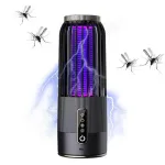 Solar Powered & USB Rechargeable Mosquito Lamp With Adjustable 2/4/6H Timer Folding Hanging Ring Warm Light & Mosquito-Killing 2 Modes Outdoor Indoor Use