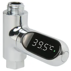 LED Display Household Water Shower Thermometer 5-85 ℃ Flow Self-Powered Water Thermometer Monitoring Baby Care Energy Smart Meter