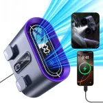 Dual Air Duct Waist-hanging Fan 100 Speeds Wind Clip 6000mAh Rechaegeable Air Cooling Brushless Fan Light Outdoor Lanyard Fan