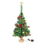 Artificial Christmas Tree with 20 LEDs, Easy Assembly Premium Spruce with Metal Stand and 60 Branchs for Home,Office,Party,Holiday Indoor Outdoor Decoration
