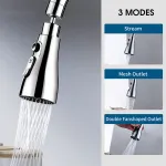 Kitchen Faucet Spray Head 3 Function Spray Head 360° Swivel Faucet Spray Head Kitchen Faucet Water Saving Sink Aerator Replacement Spray Head