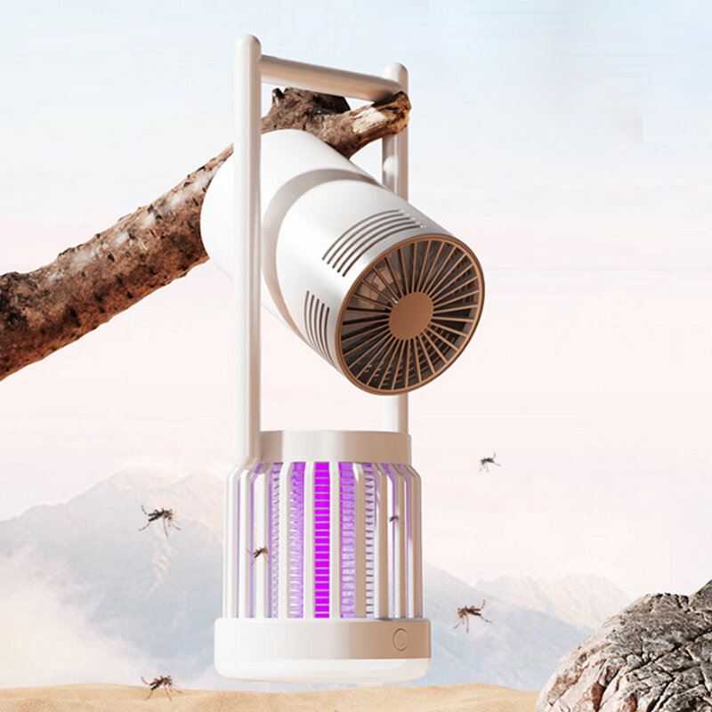 3 In 1 Multifunctional Outdoor Mosquito Zapper With Camping Light & Camping Fan Rechargeable UV Mosquito Killer Lamp Night Light Quiet Cooling for Outdoor & Indoor Use