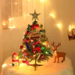 Christmas Tree With LED Lights 50cm Christmas Tree With Hanging Ornaments Star Tree Decorations Table Decorations for Office Home Kitchen