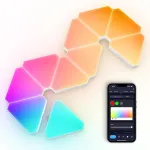 LIXINCORDA Smart RGBIC LED Triangle Light Panels Music Sync APP/Remote/Voice Control With Alexa & Google Wall Art & Room Decor