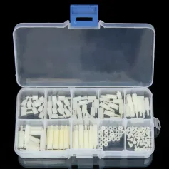 Suleve™ M2NH2 M2 Nylon Screw White Hex Screw Nut Nylon PCB Standoff Assortment Kit 140Pcs