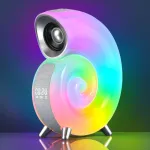 Conch RGB LED Night Light Wake Up Lamp Sleep Light Smart Atmosphere Lamp Blue Tooth Clock Alarm speaker with Stereo BT Speaker