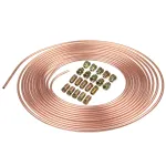 Roll Copper Steel 25 ft. 3/16\\ Brake Line Pipe Tubing with 20 Pcs Kit Fittings Brake Female Male Nut
