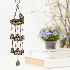 Resin Bird's Nest Wind Chimes Pendant Cross-Border Exclusively For Brass Bell Wind Chimes Outdoor Garden Bird Pendant
