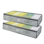 2PC 90L Large Capacity Waterproof Clothes Storage Bags Dustproof With Zipper Under Bed Quilt Blanket Storage Bags