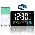 LED Graffiti Clock Automatic Time Calibration Wifi Temperature And Humidity Atomic Clock Mirror Clock Four Levels of Brightness Adjustment