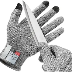 1 Pair Anti-cut Protective Kitchen Gloves 5 Level Protection Cutting Kitchen Gloves Safety Protection Hand Gloves Garden Safety