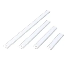 Sensor de movimento, luz noturna recarregável, super fina, tricolor, 10/20/30/40 cm, adesivo magnético, instalação para armários, guarda-roupas, luz do dia quente
