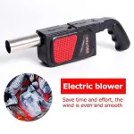 Electric BBQ Charcoal Ignition Tool Powerful Drum Fan Handheld Electric BBQ Fan Blower for Outdoor Camping BBQ Picnic Cooking Bakery BBQ Tools