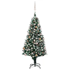 Artificial Christmas Tree,Xmas Pine Tree with 150 LEDs, Easy Assembly Christmas Tree with Metal Stand and 950 Tips Decor for Home,Office,Party,Holiday Indoor Outdoor Decoration