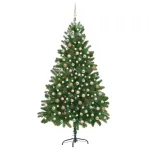 Artificial Christmas Tree,Xmas Pine Tree with 300 LEDs,Easy Assembly Christmas Tree with Metal Stand and 1100 Branch for Home,Office,Party,Holiday Indoor Outdoor Decoration