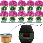 Intelligent Automatic Watering Machine Solarpowered / Lithium Battery Dual Power Automatic Drip Irrigation Kit Timer Self Watering System With 15pcs Drippers