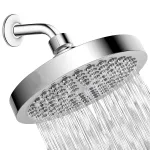 6\\ High Pressure Rain Shower Head Pressure-boosting Fully-plated Lotus-shaped with Bend Pipe Bathroom Rainfall Shower Head Black Silvery Angle Adjustable Showerhead