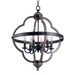 [USA Direct] 6-Light Candle Style Geometric Chandelier Industrial Rustic Indoor Pendant Light Without Bulbs
