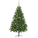 Artificial Christmas Tree Xmas Pine Tree with Solid Metal Legs, LED Lights Perfect for Indoor and Outdoor Holiday Decoration