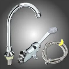 Rubinetto per lavabo da cucina con attacco singolo per rubinetto dell'acqua fredda, piastra di base, tubo flessibile da 1 m