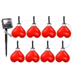 1 To 8 Solar Red Love Valentine's Day Courtyard Garden Decorative Love Chandelier Lights Outdoor Garden Lamp for Holiday Celebration