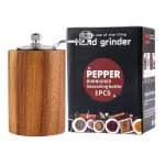 Manual Wooden Peppercorn Black Pepper Grinder Pepper Grinder Kitchen Manual Solid Wood Pepper Mill Household Sea Salt Pepper Grinding Bottle